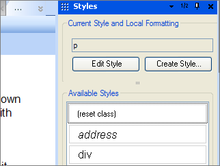 style pane